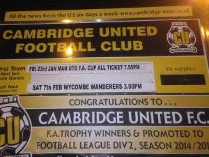 Manchester United visit Cambridge